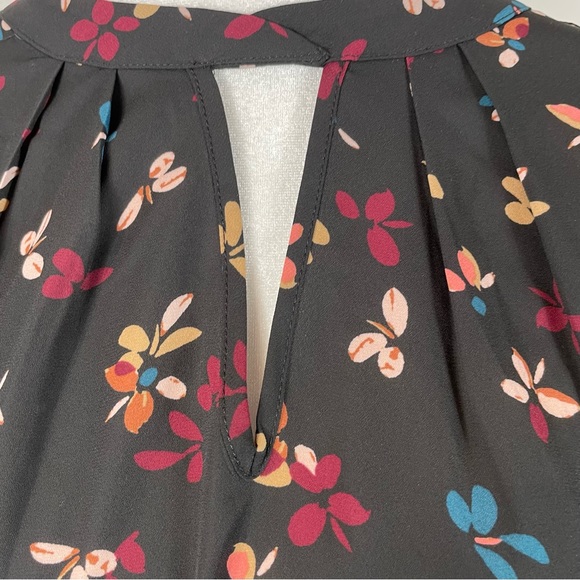 Maurice’s Black Floral Long Sleeve Blouse With Keyhole Women’s Size XL - Picture 3 of 12